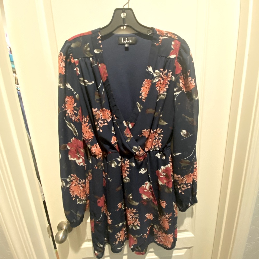 Lulus Navy Floral Romper M